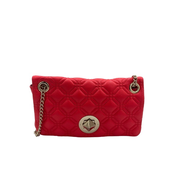 kate spade Handbags - Kate Spade Emerson Place Rita Red Quilted Leather Shoulder Bag Turnlock 1ZCR9X